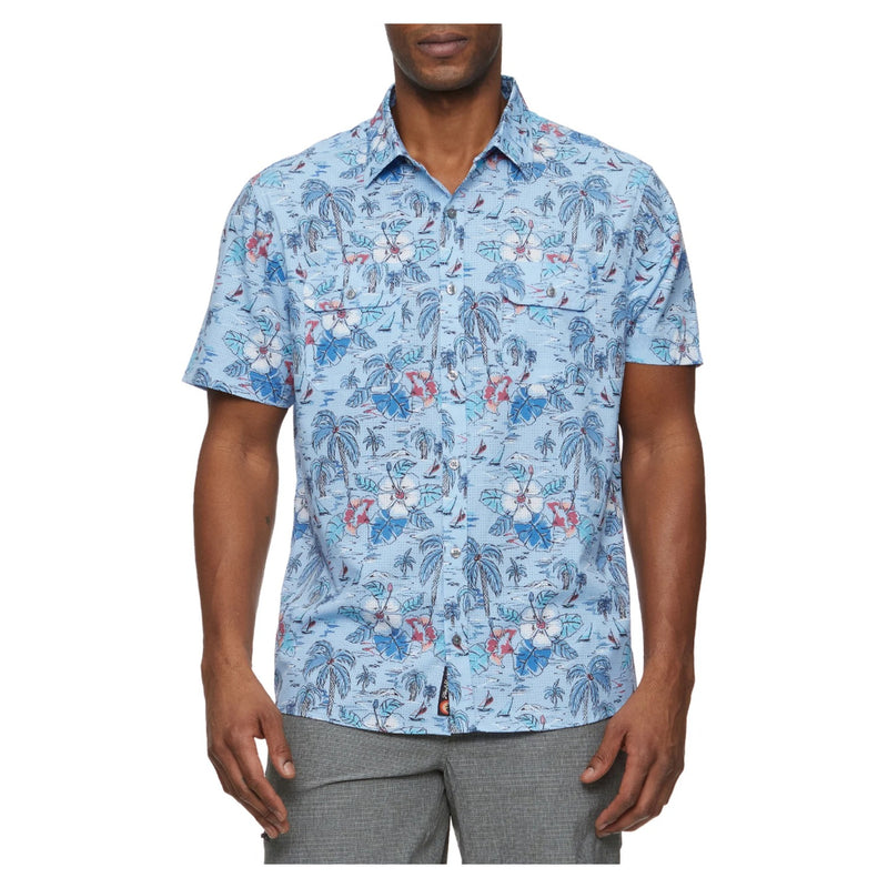 Madeflex Tropical Print UPF Performance Shirt – Light Blue Combo