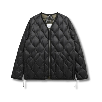Military W-Zip V-Neck Down Jacket (Soft Shell)