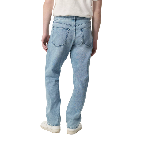 Back view of Rag & Bone Fit 4 Straight Fit Jeans in Fletcher with classic five-pocket styling, signature back patch, and minimal fading
