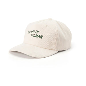 Ramblin' Woman Corduroy Snapback Cream/Forest - Rooster 