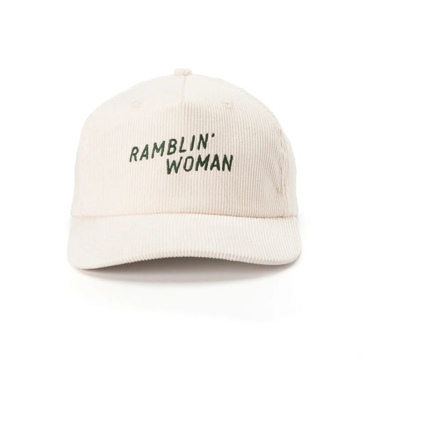 Ramblin' Woman Corduroy Snapback Cream/Forest - Rooster 