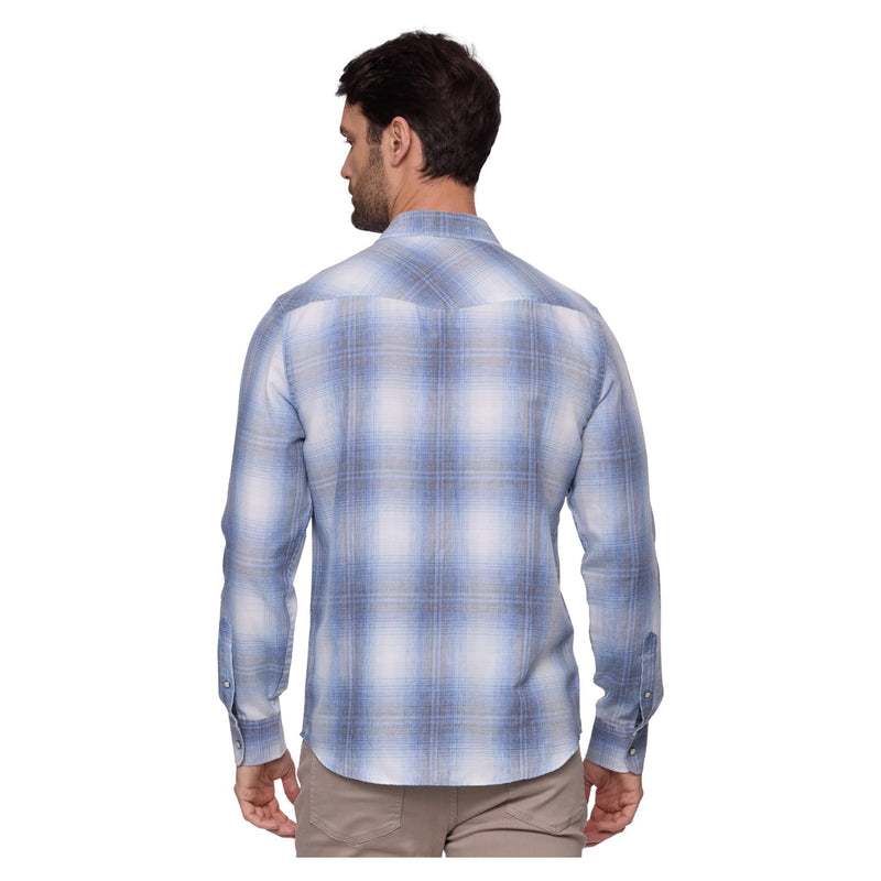 Rocklin LS Vintage Soft Western Shirt – Blue/Charcoal/White