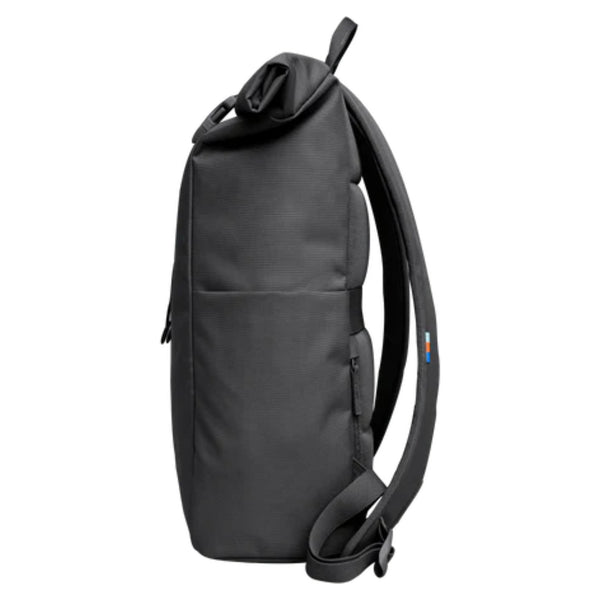 Side view of the GOT BAG Roll Top Easy in Shark showing slim profile and adjustable roll-top design