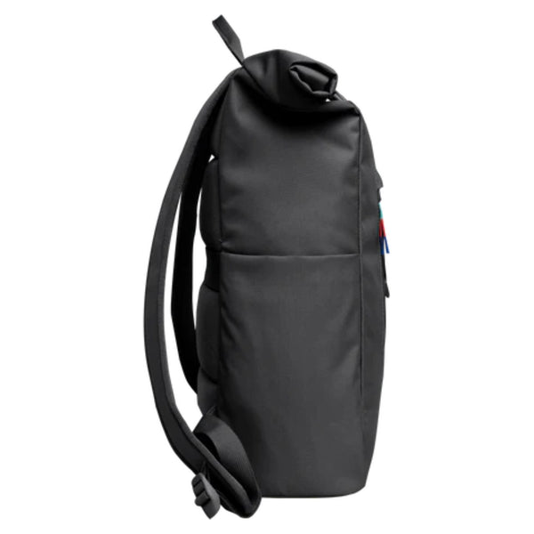 Side view of the GOT BAG Roll Top Easy in Shark showing slim profile and adjustable roll-top design