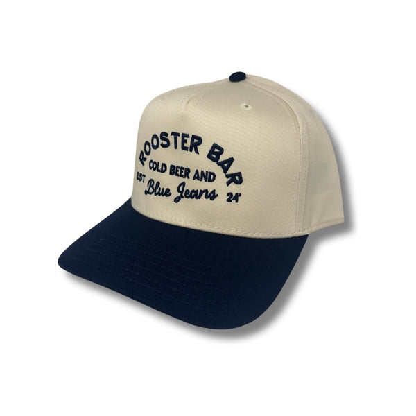 Rooster Bar Hat – Natural/ Navy