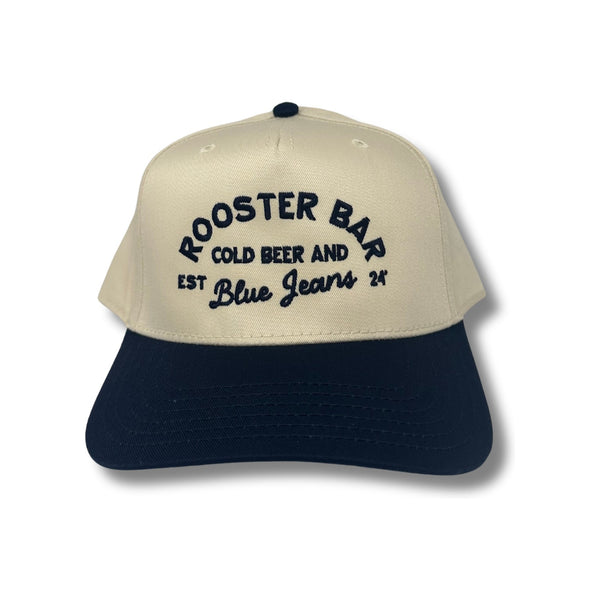 Rooster Bar Hat – Natural/ Navy