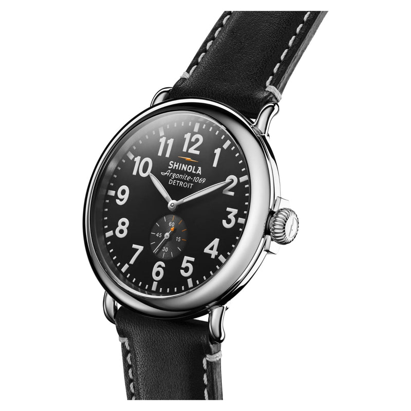 Runwell Sub Second 47mm Black Leather Strap - Rooster 