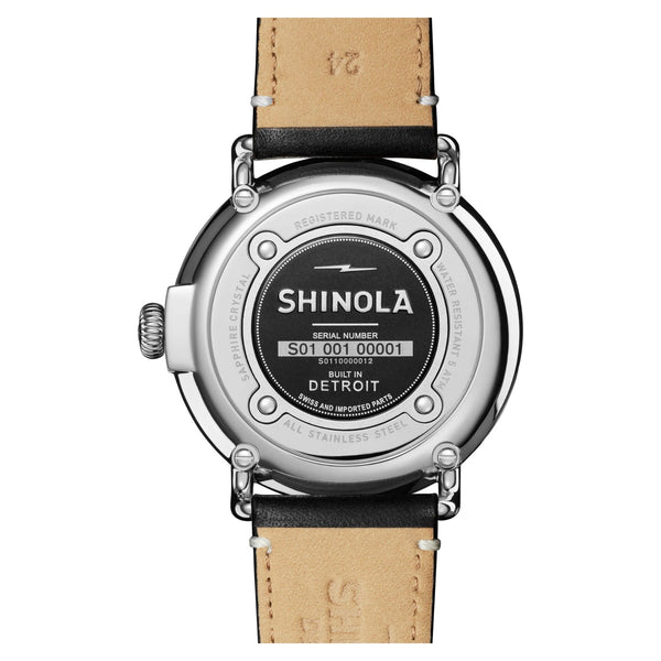 Runwell Sub Second 47mm Black Leather Strap - Rooster 