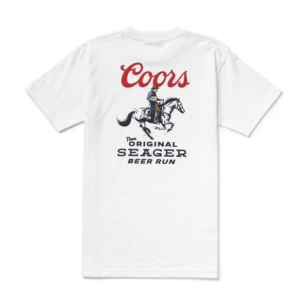 Seager X Coors Banquet Beer Run Tee – White