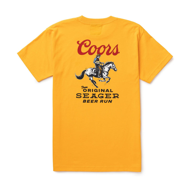 Seager X Coors Banquet Beer Run Tee – Yellow