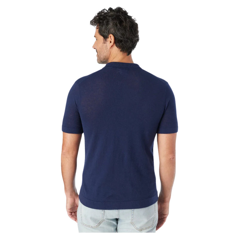 Seawool Sweater Shirt - White Lotus – Navy Shibori Stripe