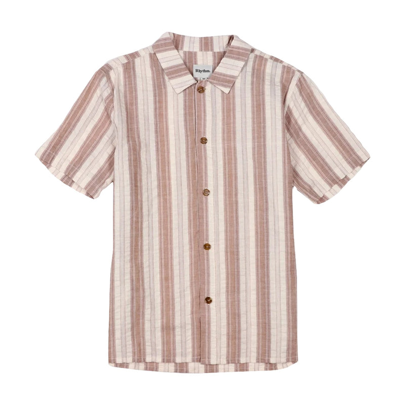 Seersucker Stripe Ss Shirt – Brown
