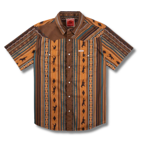 Serape Pearl Snap Button Up - Rooster 