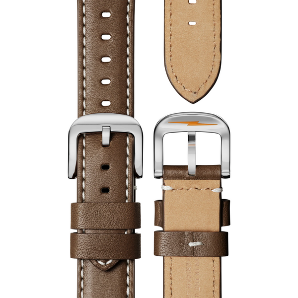 Runwell 41mm Dark Coffee Leather Strap - Rooster 