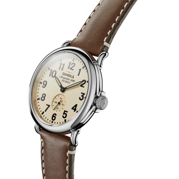 Runwell 41mm Dark Coffee Leather Strap - Rooster 