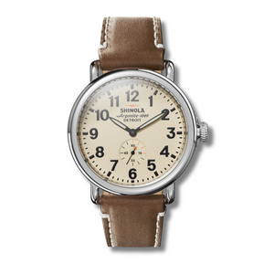 Runwell 41mm Dark Coffee Leather Strap - Rooster 