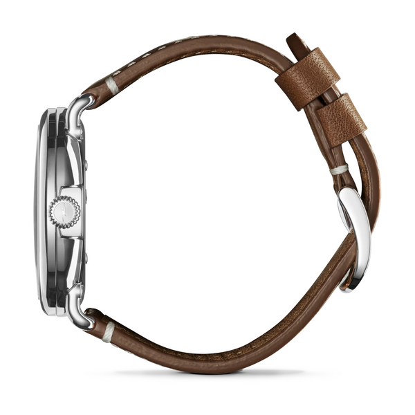 Runwell 41mm Dark Coffee Leather Strap - Rooster 