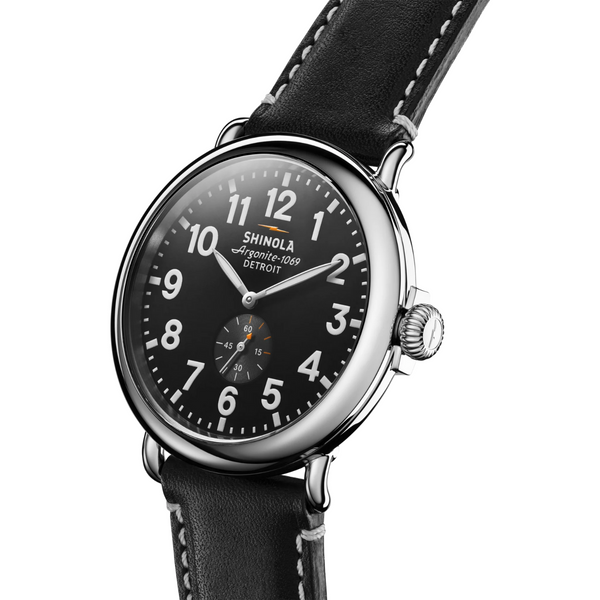 Runwell Sub Second 47mm Black Leather Strap - Rooster 