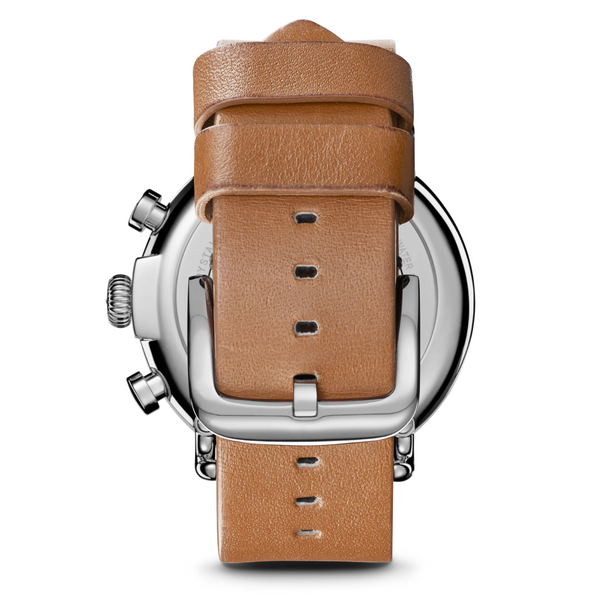 Runwell 2 Eye Chrono 47mm Tan Leather Strap - Rooster 