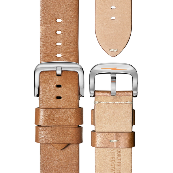 Runwell 2 Eye Chrono 47mm Tan Leather Strap - Rooster 