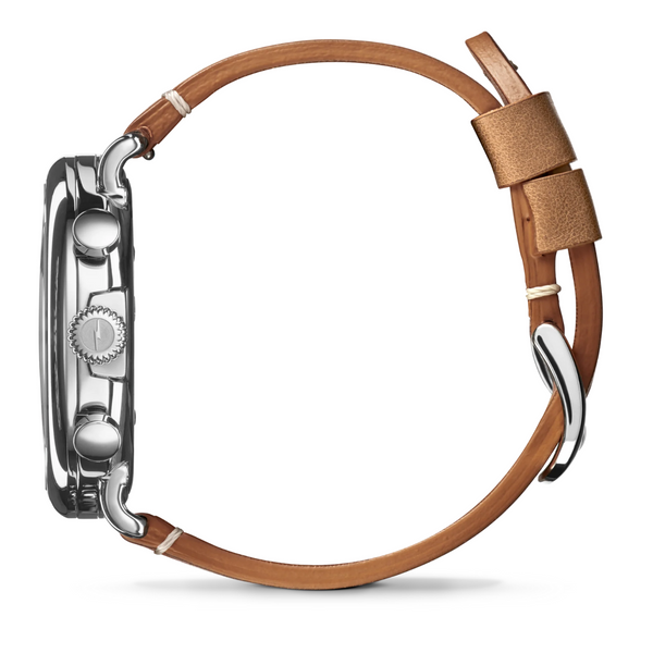 Runwell 2 Eye Chrono 47mm Tan Leather Strap - Rooster 