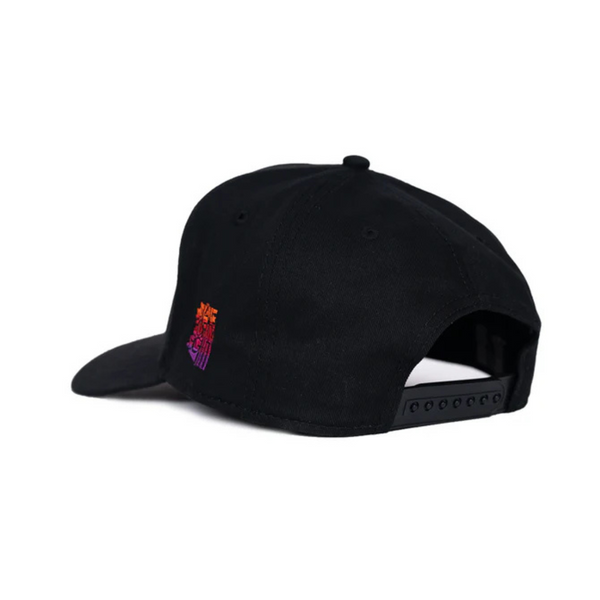 Back view of State Forty Eight Frame Snapback Grand Canyon in black with adjustable snapback closure and mesh panel