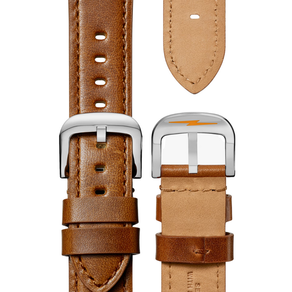 The Canfield Model C56 43MM Bourbon Leather Strap - Rooster 