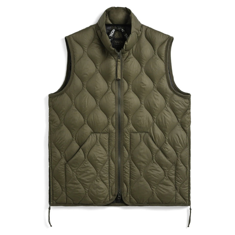 Military Hi Neck W-Zip Down Jacket (Soft Shell) – Dark Olive