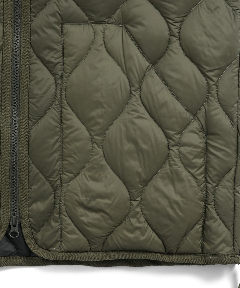 Military Hi Neck W-Zip Down Jacket (Soft Shell) – Dark Olive