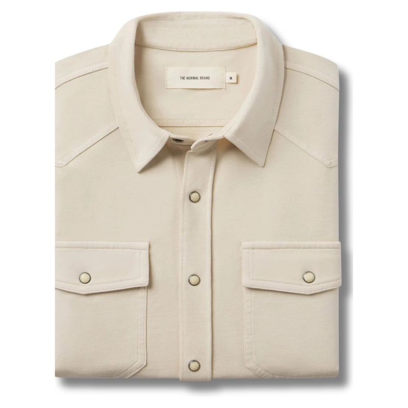 Tentoma Stretch Vintage Button Up – Bone