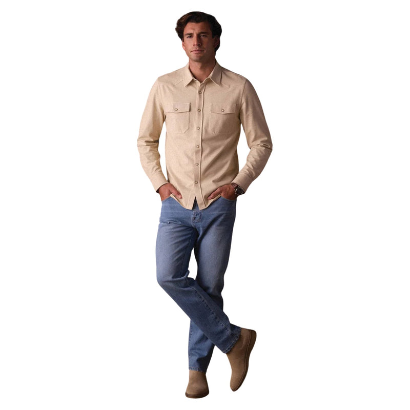 Tentoma Stretch Vintage Button Up – Bone
