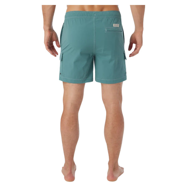 Back view of Fair Harbor Breaker Short in Seapine with single back pocket and minimalist detailing
