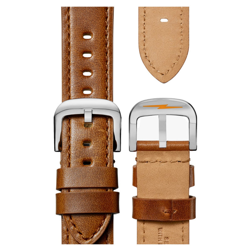 The Canfield Model C56 43MM Bourbon Leather Strap - Rooster 