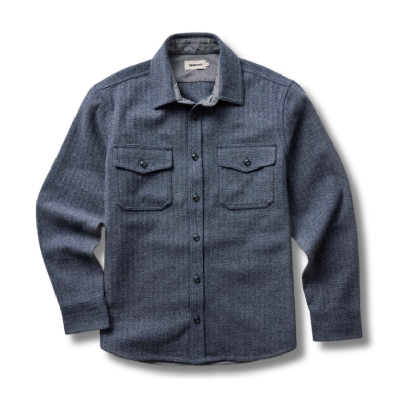 The CPO Overshirt – Indigo Ash Wool Herringbone