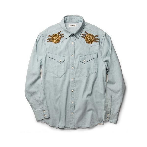 The Embroidered Western Shirt – Washed Selvage