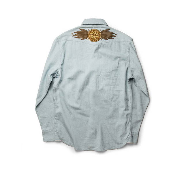 The Embroidered Western Shirt – Washed Selvage