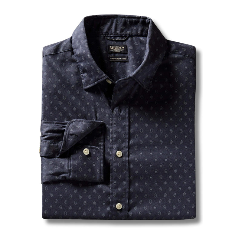 The Movement Shirt – Navy Dusk Diamond Print