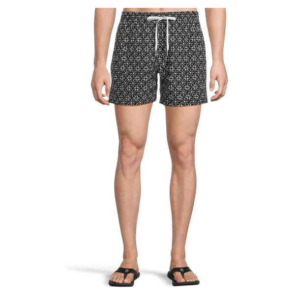 The Sundials- Black 5.5" (Classic Lined Swim Trunk) - Rooster 