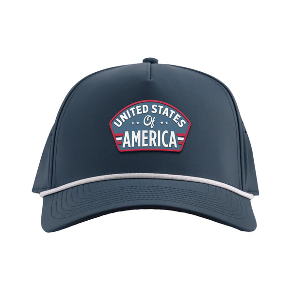 United States of America Badge Curved 5 Panel Rope - Rooster 