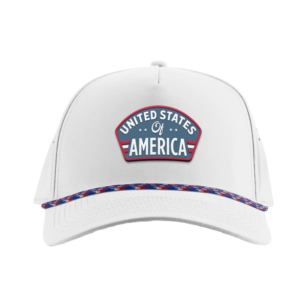 United States of America Badge Curved 5 Panel Rope - Rooster 