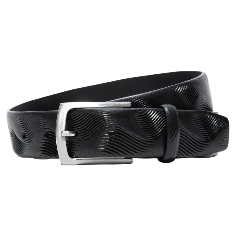 Waved Embossed Belt – Black