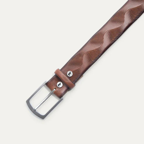 Waved Embossed Belt - Rooster 