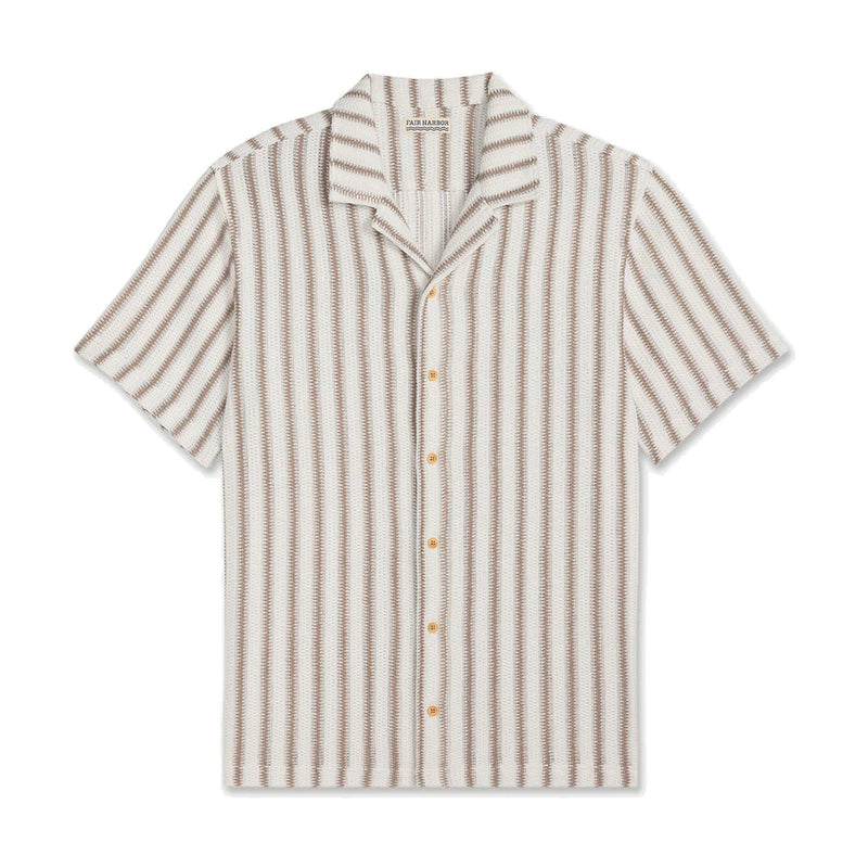 Waveloom Crochet Shirt – Natural Stripe