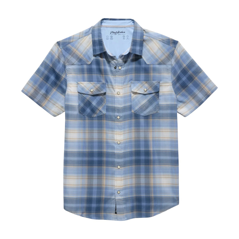 Welch SS Outdoor Performance Western Shirt – Blue/Tan/White