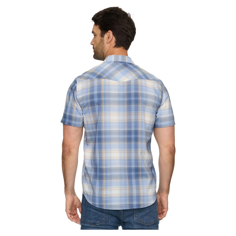 Welch SS Outdoor Performance Western Shirt – Blue/Tan/White