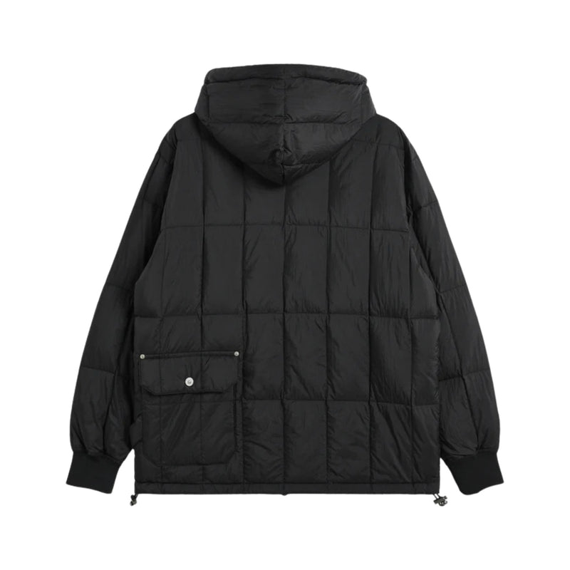 Work W-Zip Hood Rib Down Jacket – Black
