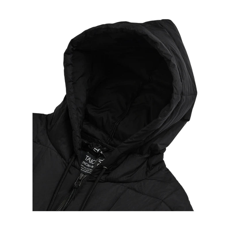 Work W-Zip Hood Rib Down Jacket – Black
