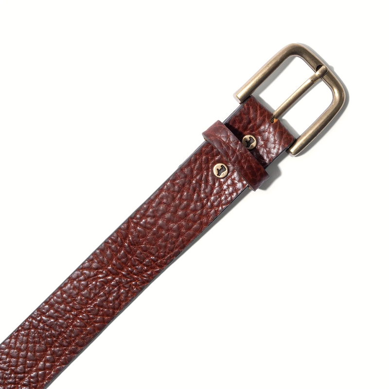 Shrunken American Bison Leather Belt – Cognac