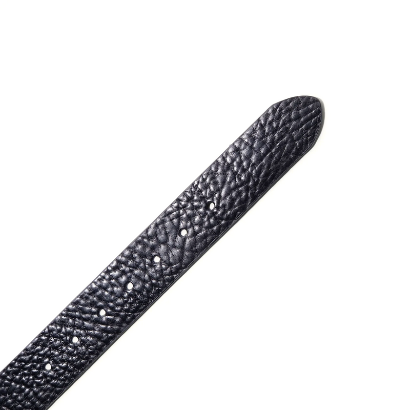 Shrunken American Bison Leather Belt – Black