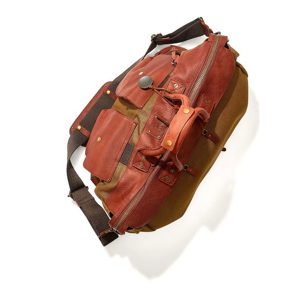 Canvas & Leather Travel Duffle - Rooster 